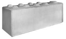 Betonový blok hladký bez vzoru se zuby, půlkulatý roh