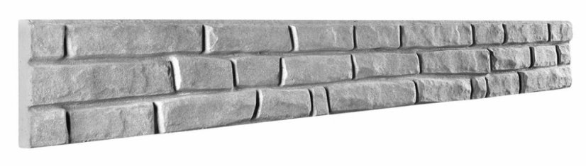 Dekor 1a: Betonový plot s imitací kamene, nízká varianta desky, deska 200*25*4 cm - barva: Antracit