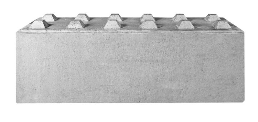 Betonový blok hladký bez vzoru se zuby